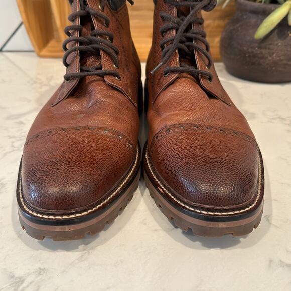 Warfield & Grand Darren cap toe lace up boots rugged academia leather size 11 - Picture 2 of 12
